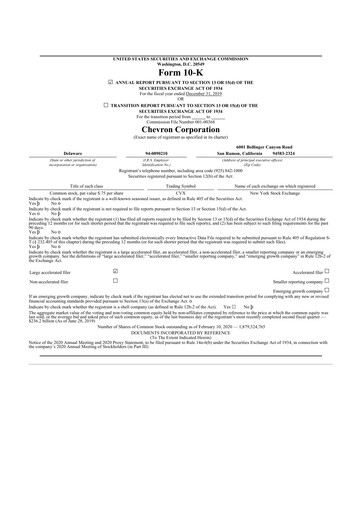 Thumbnail Chevron 10-K Annual Report 2019