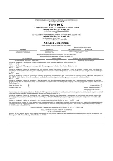 Thumbnail Chevron 10-K Annual Report 2020