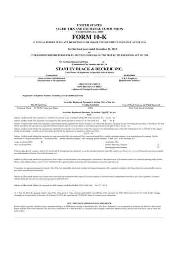 Thumbnail Stanley Black & Decker

 10-K Annual Report 2023