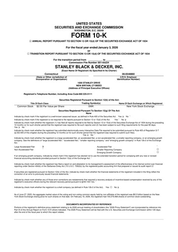 Thumbnail Stanley Black & Decker

 10-K Annual Report 2025