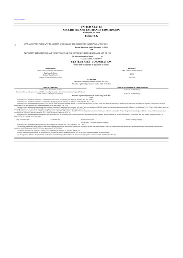 Thumbnail State Street Corporation
 10-K Annual Report 2012