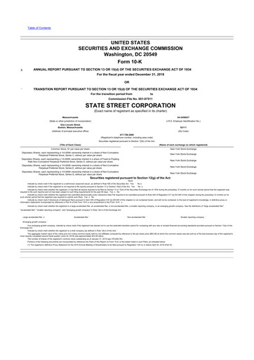 Thumbnail State Street Corporation
 10-K Annual Report 2018