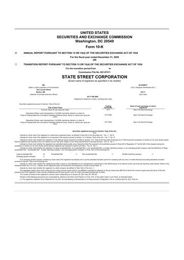Thumbnail State Street Corporation
 10-K Annual Report 2020