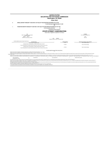 Thumbnail State Street Corporation
 10-K Annual Report 2021