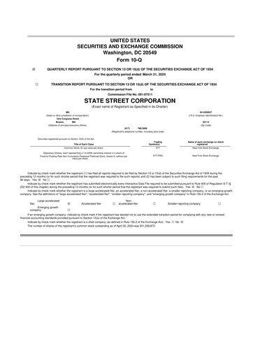 Thumbnail State Street Corporation
 10-Q Quarterly Report FY2024 