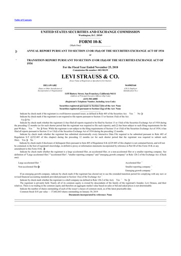 Vorschaubild Levi Strauss & Co. 10-K Jahresbericht 2018