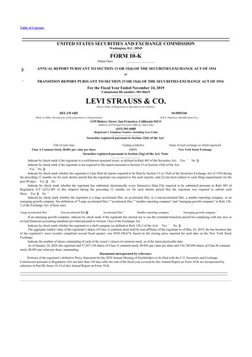 Vorschaubild Levi Strauss & Co. 10-K Jahresbericht 2019