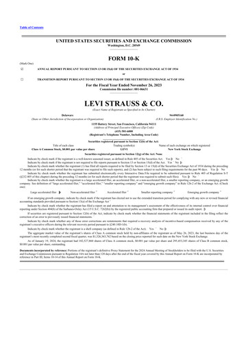 Vorschaubild Levi Strauss & Co. 10-K Jahresbericht 2023