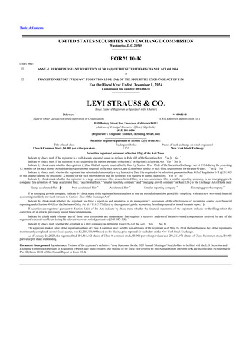 Vorschaubild Levi Strauss & Co. 10-K Jahresbericht 2024