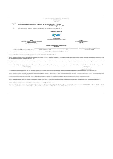 Thumbnail Sysco 10-K Annual Report 2025