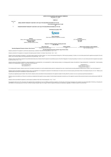 Miniature Sysco 10-K Rapport annuel 2026