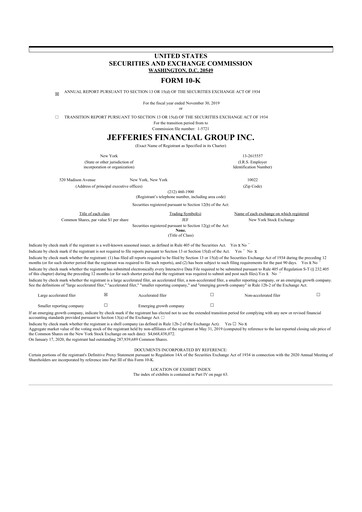 Thumbnail Jefferies Financial Group
 10-K Annual Report 2019