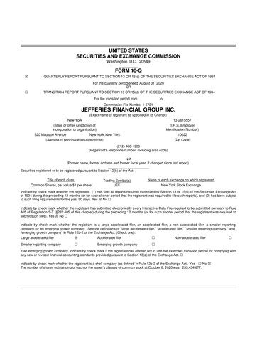 Thumbnail Jefferies Financial Group
 10-Q Quarterly Report FY2020 