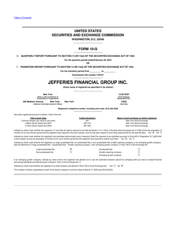 Thumbnail Jefferies Financial Group
 10-Q Quarterly Report FY2023 