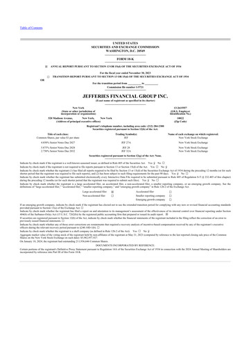 Thumbnail Jefferies Financial Group
 10-K Annual Report 2023
