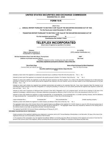 Thumbnail Teleflex 10-K Annual Report 2016