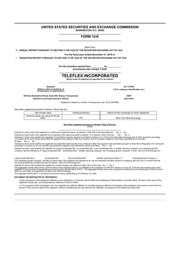 Thumbnail Teleflex 10-K Annual Report 2019