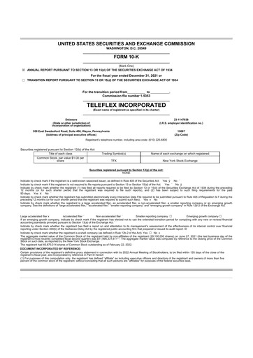 Thumbnail Teleflex 10-K Annual Report 2021