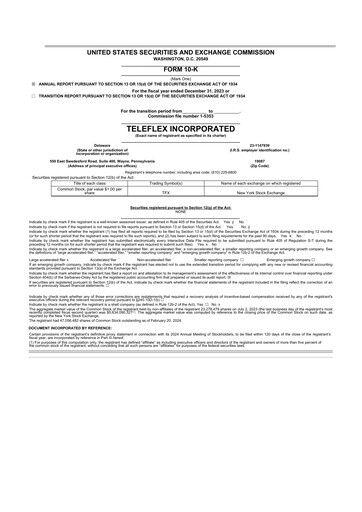 Thumbnail Teleflex 10-K Annual Report 2023