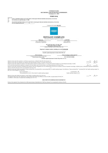Thumbnail Tennant Company
 10-K Annual Report 