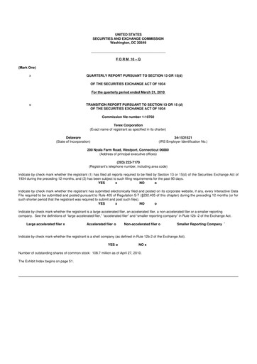 Thumbnail Terex
 10-Q Quarterly Report FY2010 