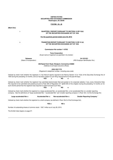 Thumbnail Terex
 10-Q Quarterly Report FY2010 