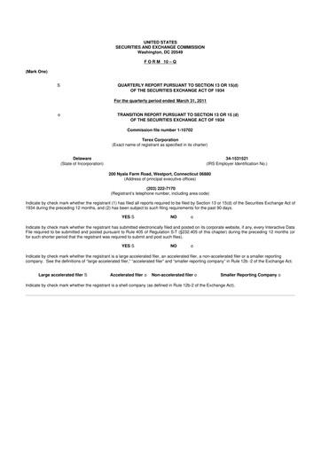 Thumbnail Terex
 10-Q Quarterly Report FY2011 