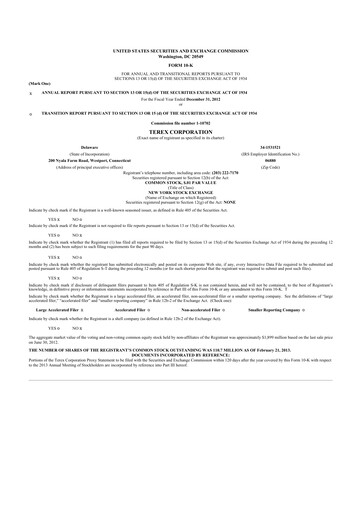 Thumbnail Terex
 10-K Annual Report 2012