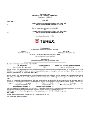 Thumbnail Terex
 10-Q Quarterly Report FY2023 