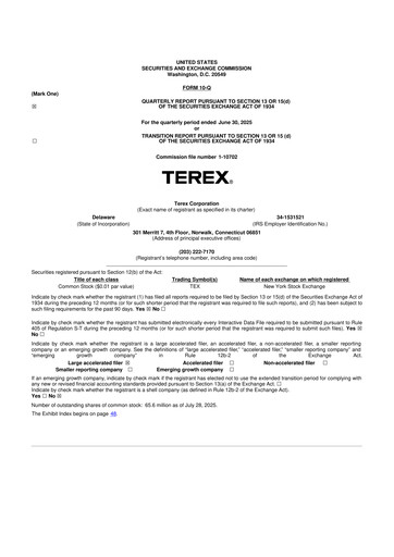 Thumbnail Terex
 10-Q Quarterly Report FY2025 