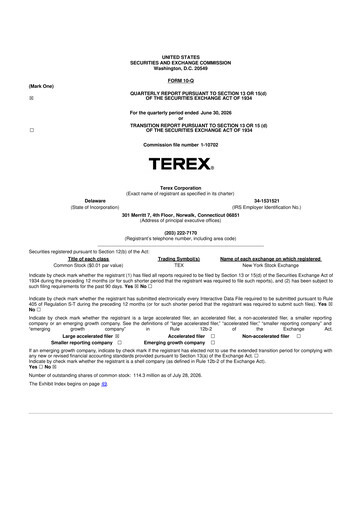 Thumbnail Terex
 10-Q Quarterly Report FY2026 