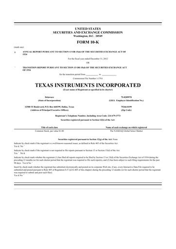 Thumbnail Texas Instruments 10-K Annual Report 2012