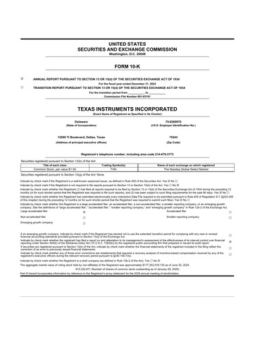 Thumbnail Texas Instruments 10-K Annual Report 2024