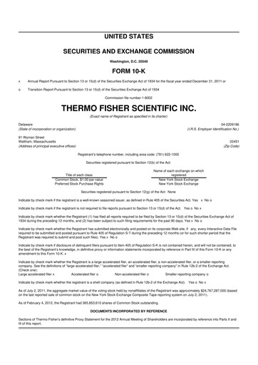 Thumbnail Thermo Fisher Scientific 10-K Annual Report 