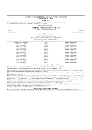 Thumbnail Thermo Fisher Scientific 10-K Annual Report 2021