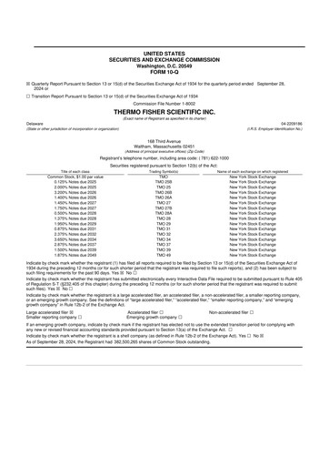Thumbnail Thermo Fisher Scientific 10-Q Quarterly Report FY2024 