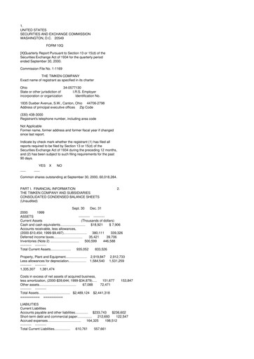 Thumbnail Timken Company
 10-Q Quarterly Report FY 
