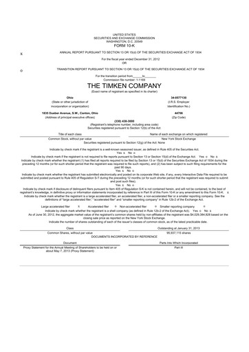 Thumbnail Timken Company
 10-K Annual Report 2012