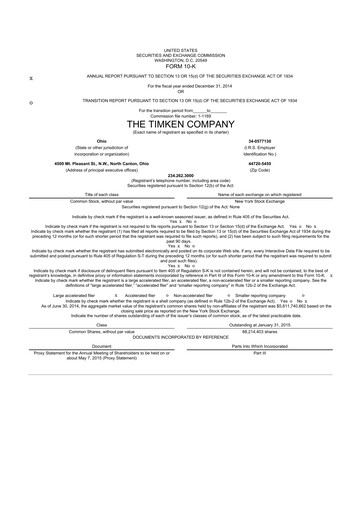 Thumbnail Timken Company
 10-K Annual Report 2014