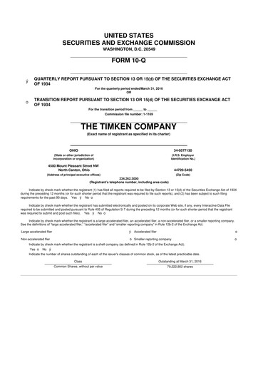 Thumbnail Timken Company
 10-Q Quarterly Report FY2016 
