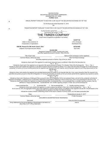 Thumbnail Timken Company
 10-K Annual Report 2016