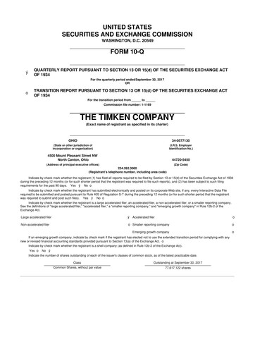 Thumbnail Timken Company
 10-Q Quarterly Report FY2017 