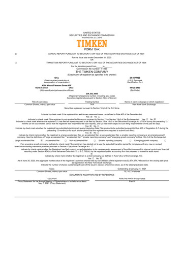 Thumbnail Timken Company
 10-K Annual Report 2020