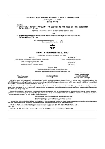 Vorschaubild Trinity Industries
 10-Q Quartalsbericht 2023 