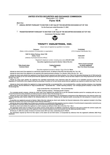 Thumbnail Trinity Industries
 10-K Annual Report 2024