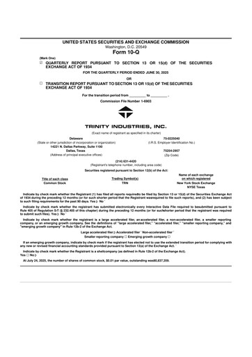 Vorschaubild Trinity Industries
 10-Q Quartalsbericht 2025 