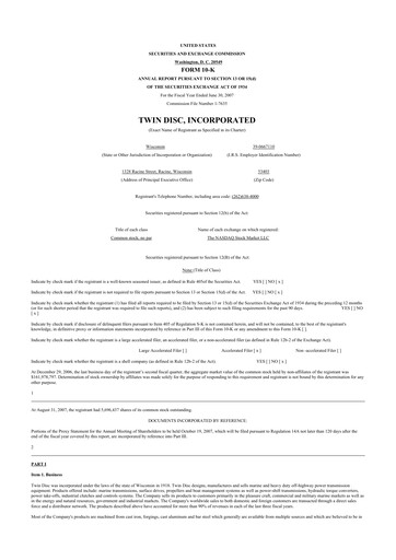 Thumbnail Twin Disc
 10-K Annual Report 