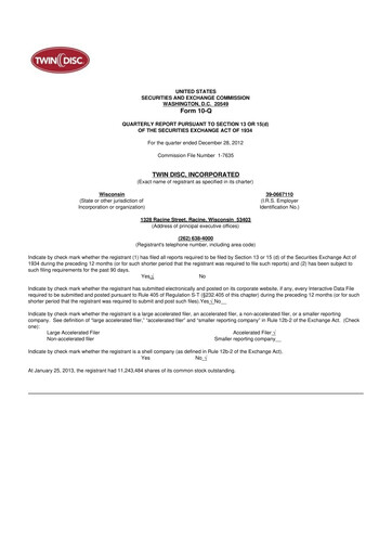 Thumbnail Twin Disc
 10-Q Quarterly Report FY 