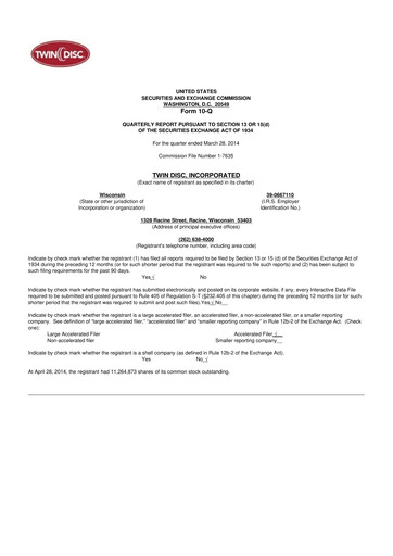 Thumbnail Twin Disc
 10-Q Quarterly Report FY 