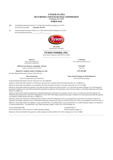 Thumbnail Tyson Foods
 10-K Annual Report 2013
